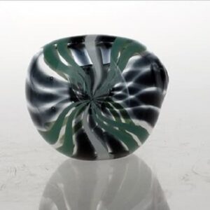 Glass Hand Pipe Black with Stripes