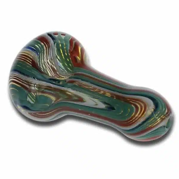 Glass Hand Pipe Green Swirl