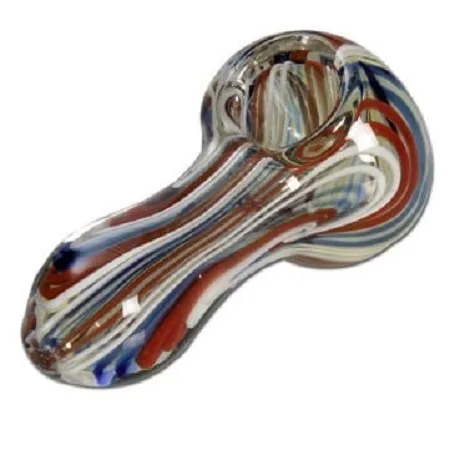 Glass Hand Pipe Red Swirl