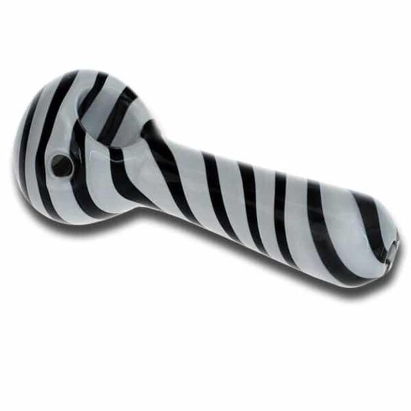 Glass Hand Pipe Black and White