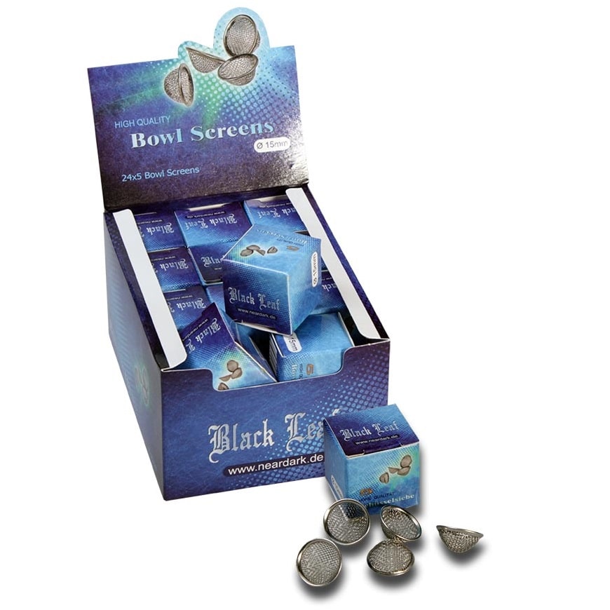 Black Leaf Rister Bowl Screens 15mm Doobie Shop